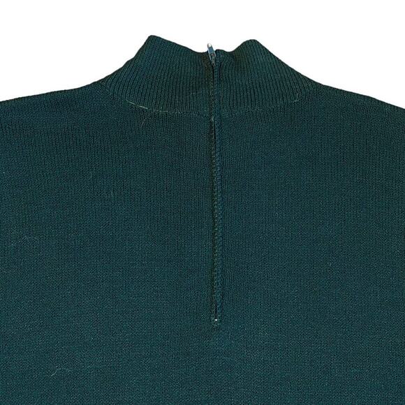 NEW Vintage Marie St. John Forest Green Knit Mock Neck Sweater Large NOS Hunter - Picture 9 of 9
